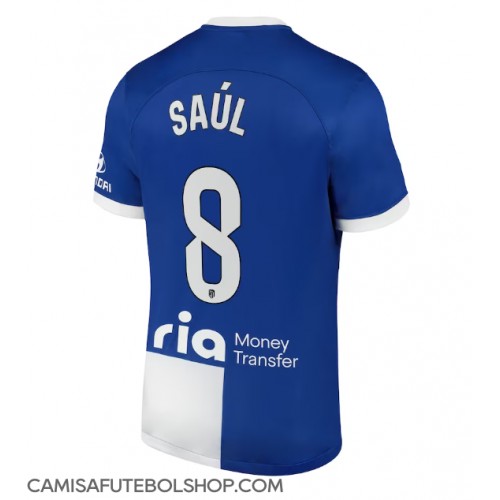 Camisa de time de futebol Atletico Madrid Saul Niguez #8 Replicas 2º Equipamento 2023-24 Manga Curta